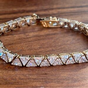 Vintage Gold Vermeil CZ Tennis Bracelet 7.25” 925